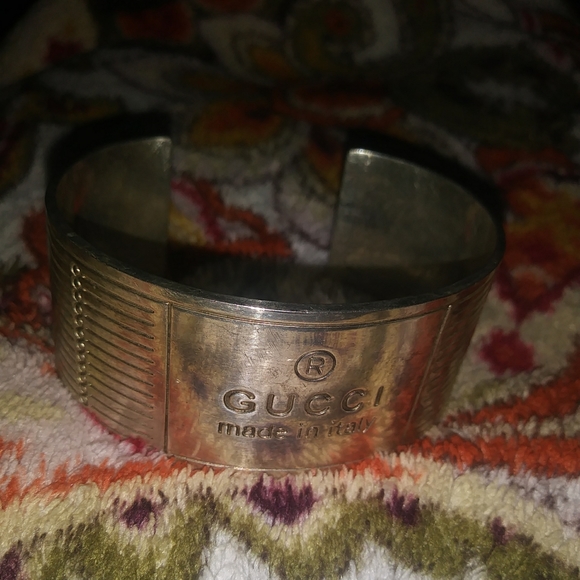 Gucci Cuff Bracelet Solid 925Sterling Silver  (authentic) - Picture 2 of 14